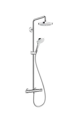 Hansgrohe - Croma Select E 180 Showerpipe Exposed Shower Kit - White/Chrome