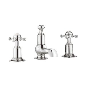 Crosswater - Belgravia Crosshead 3 Tap Hole Basin Mixer without Waste - Chrome