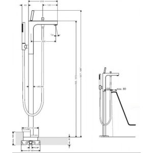 Hansgrohe Axor 39451000 Single lever bath mixer floor-standing (2)-500x500