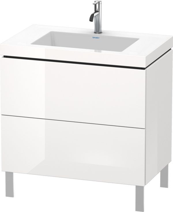 Duravit - LC 800mm Floorstanding Vanity Unit Vero Air 1Th2 Pull-Out - White High Gloss