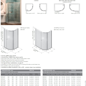 Matki-ONE Curved Quadrant - Offset Shower Enclosure MOC