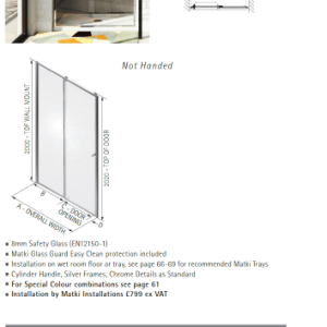 Matki-ONE Sliding Shower Door for Recess MOSR