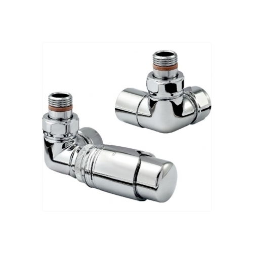 Zehnder – Chromax Thermostatic Double Angled Valve Set L