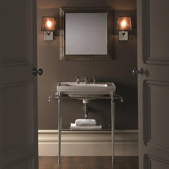 Astoria Deco Large basin stand with Glass Shelf and towel rail.