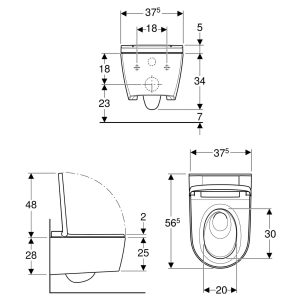 Geberit - AquaClean Sela Wall Mounted Toilet - spec
