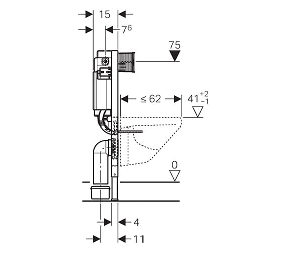 Magtfulde Lokomotiv smertestillende medicin Geberit - Duofix Kappa WC Frame with Cistern, 82cm - RSF Bathrooms