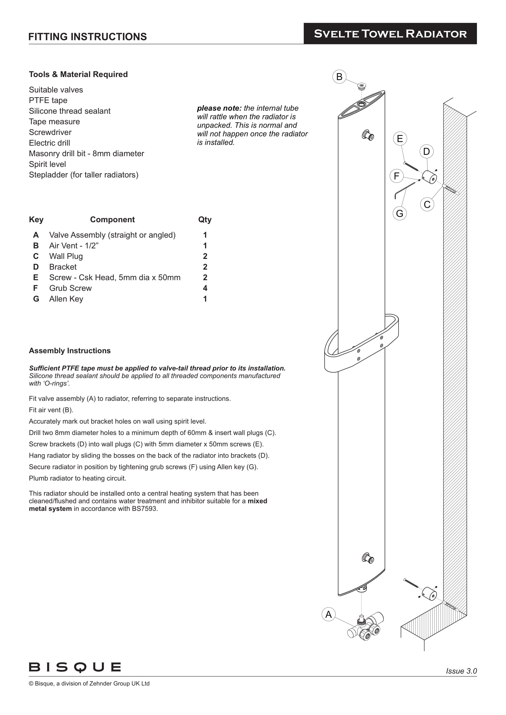 Svelte Radiator Zehnder - Svelte Towel Radiator - RSF Bathrooms