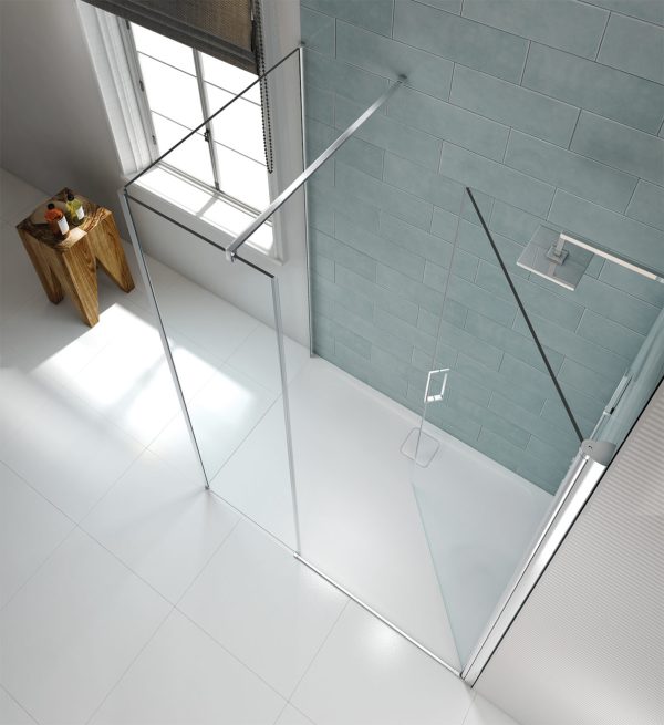8-Series-Frameless-Pivot-Door-with-Side-Panel_OVERHEAD_OPEN_INWARD_RGB