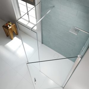 8-Series-Frameless-Pivot-Door-with-Side-Panel_OVERHEAD_OPEN_OUTWARD_RGB