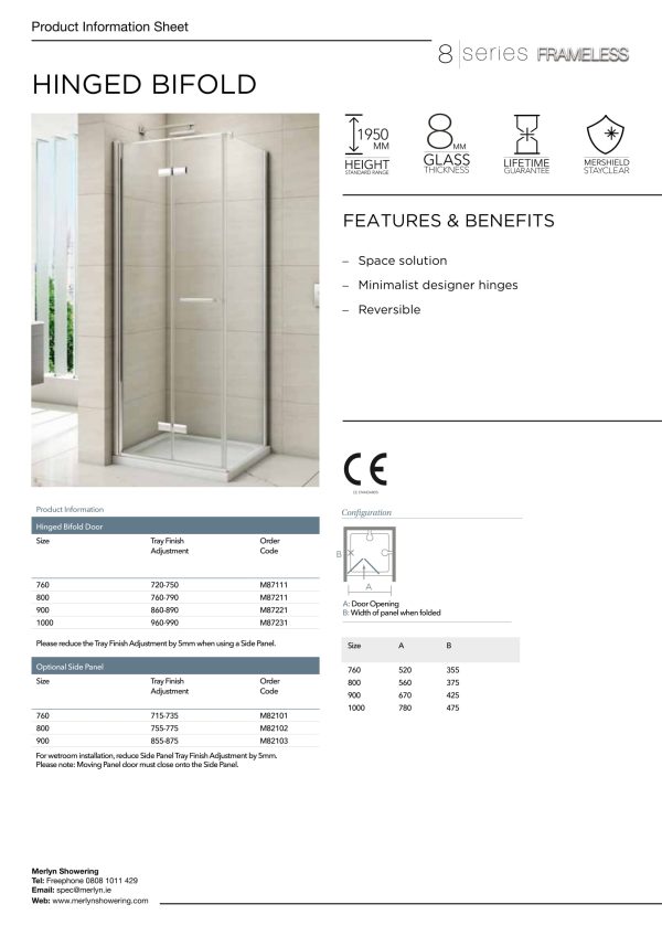 Merlyn 8 Series Frameless Hinged Bifold Door Rsf Bathrooms