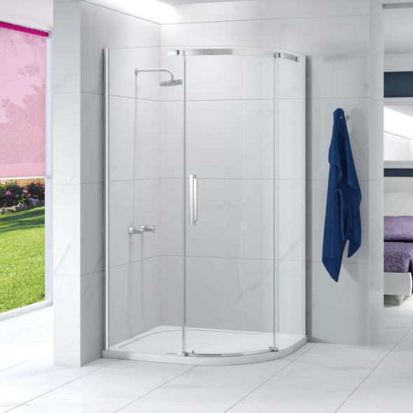 Merlyn - Ionic Essence Frameless 1 Door Offset Quadrant Shower 