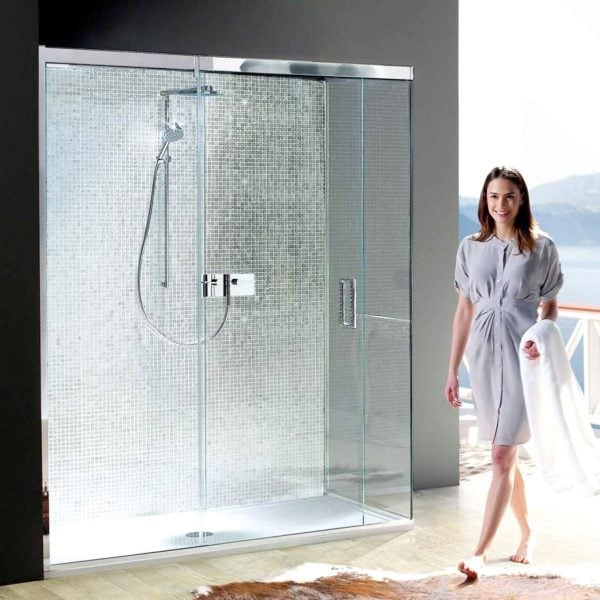 Matki EauZone Plus Sliding Shower Door with Side Panel for Corner