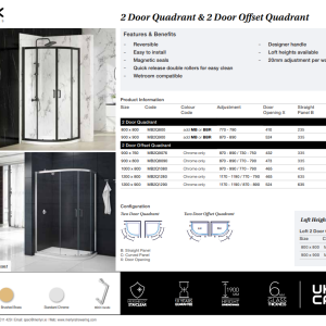 Merlyn – MBox 2 Door Loft Quadrant Shower Enclosure-MB2Q8001800 -spec