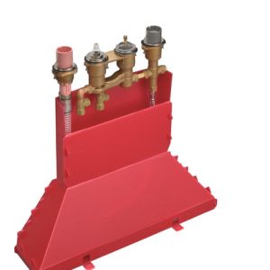 Basic set for 4-hole rim mounted thermostatic bath mixer