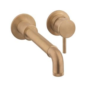 EX-STOCK Crosswater - MPRO Industrial 2 Hole Basin Mixer in Unlacquered Brushed Brass