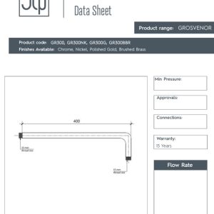 JTP - Grosvenor Shower Arm - spec