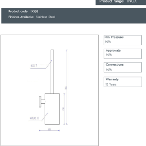 JTP - Inox Toilet Brush Holder Wall Mounted - IX168-spec