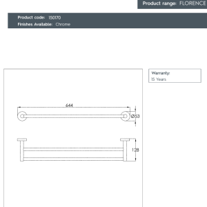 JTP – Florence Twin Towel Bar - 150170