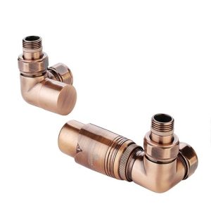 Zehnder – Chromax Thermostatic Double Angled Valve Set Right Handed VALVE-SET-11 – Copper