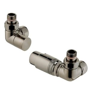 Zehnder – Chromax Thermostatic Double Angled Valve Set Right Handed VALVE-SET-11 – Nickel Nero