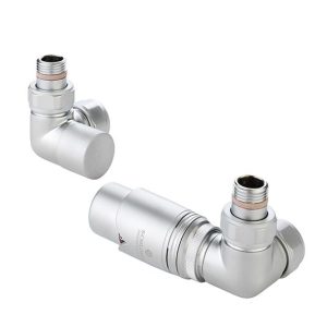 Zehnder – Chromax Thermostatic Double Angled Valve Set Right Handed VALVE-SET-11 – Satin Chrome