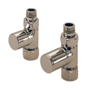Zehnder – Straight Manual Radiator VALVE-SET-26 – Nickel Nero