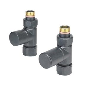 Zehnder – Straight Manual Radiator VALVE-SET-26 – Volcanic