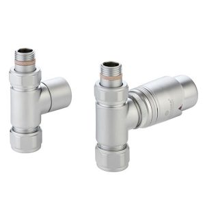 Zehnder – Thermostatic Straight VALVE-SET-36 – Satin Chrome