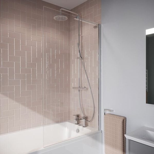 Crosswater - Clear 6 Fixed Bath Screen Chrome