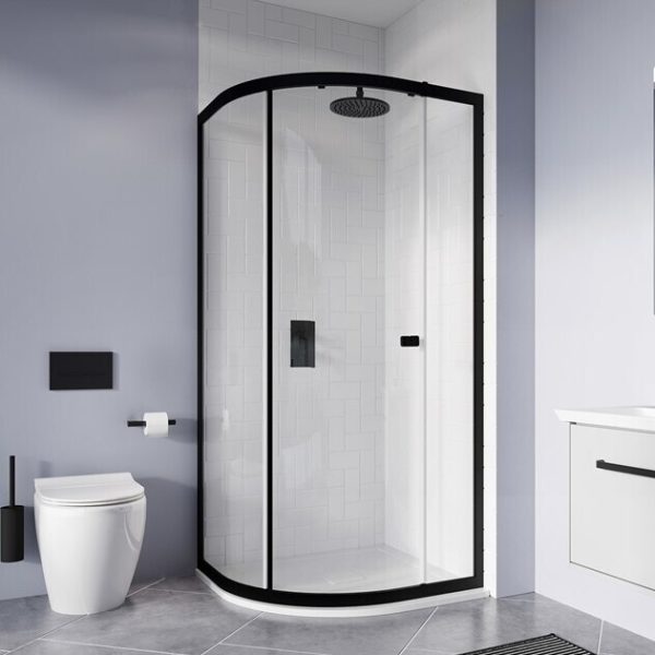 Crosswater - Clear 6 Offset Quadrant Shower Enclosure in Black