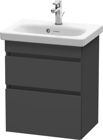 DuraStyle 2 Drawer Wall Mounted Vanity Unit Graphite Matt 500mm for DuraStyle Basin (#2320)