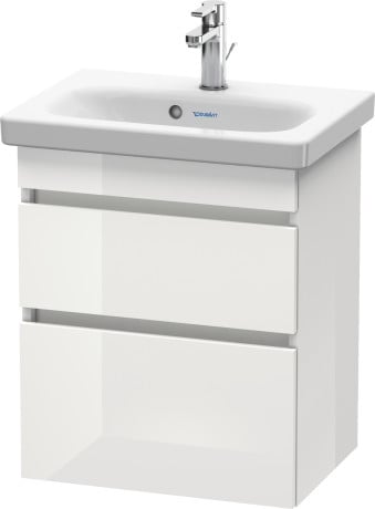 DuraStyle 2 Drawer Wall Mounted Vanity Unit White High Gloss 500mm for DuraStyle Basin (#2320)