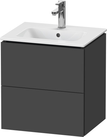 Duravit L-Cube 2 Drawer Wall Mounted Vanity Unit Graphite Matt for ME By Starck Basin 520mm