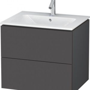 Duravit L-Cube 2 Drawer Wall Mounted Vanity Unit Graphite Matt for ME By Starck Basin (#2336) 620mm
