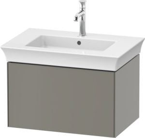 Druavit - White Tulip 1 Pull-Out Compartment Wall-Mounted Vanity Unit in Stone Grey Matt Lacquer