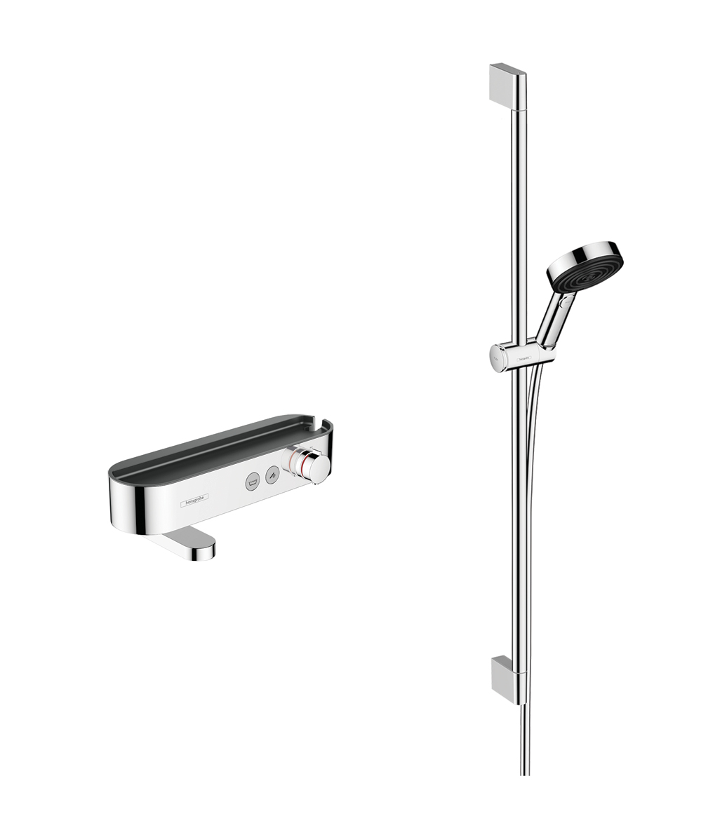 Hansgrohe Round Pulsify Rail Kit with Pulsify Bath/Shower Valve RSF