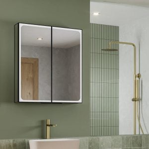 hib - Euna Mirror Cabinet in Black Finish