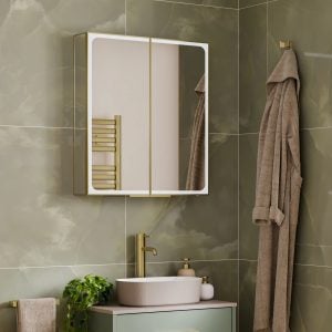 hib - Euna Mirror Cabinet in Brushed Brass Finish