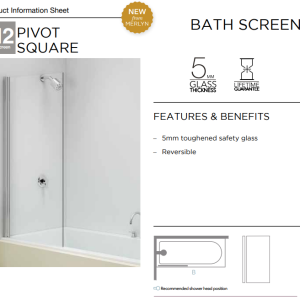 Merlyn - Mbox Pivot Square Bath Screen-MB12-spec