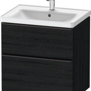Duravit D Neo Double Drawer Wall Mounted Vanity Unit 635mm Black Oak 236765