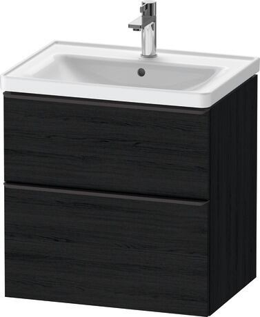 Duravit D Neo Double Drawer Wall Mounted Vanity Unit 635mm Black Oak 236765