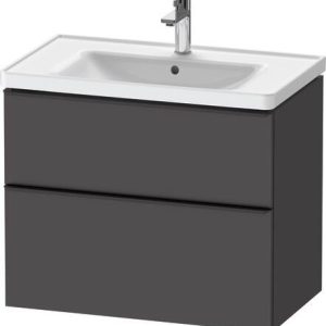 Duravit D Neo Double Drawer Wall Mounted Vanity Unit 784mm Graphite Matt 236780