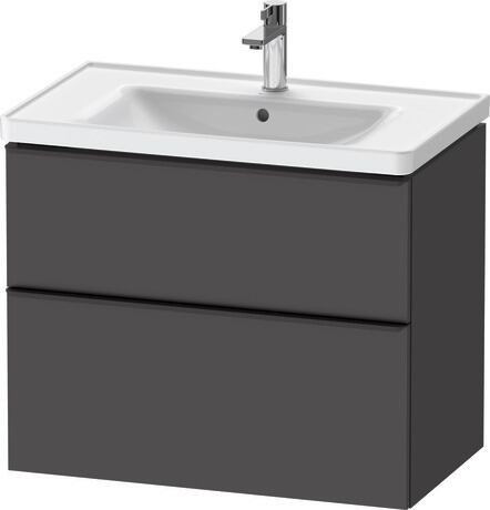 Duravit D Neo Double Drawer Wall Mounted Vanity Unit 784mm Graphite Matt 236780