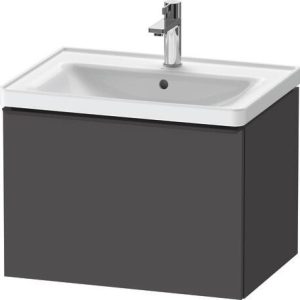 Duravit D Neo Single Drawer Wall Mounted Vanity Unit 635mm Graphite Matt 236765