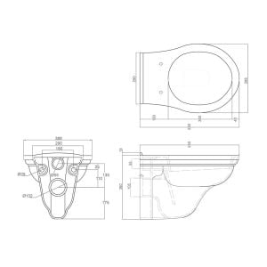 Imperial Astoria Deco Wall Hung Toilet tech