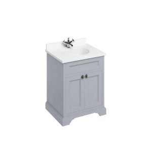 Burlington – Freestanding 650mm Vanity Unit with Doors – Grey