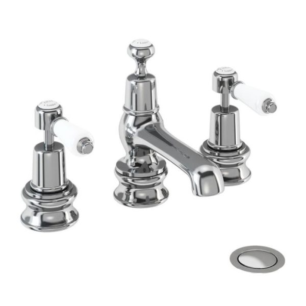 Burlington - Kensington Regal 3 Hole Basin Mixer with Pop-Up Waste - KER12-QT