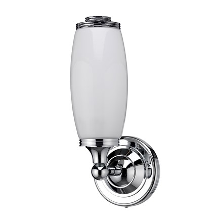 Burlington - LED Bathroom Round Wall Light with Chrome Base & Opal Glass Tube Shade - ELBL13