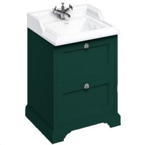 Burlington – Freestanding 650mm Vanity Unit with Drawers – Matt Green