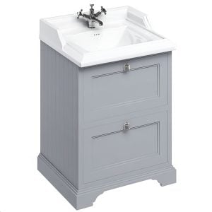 Burlington – Freestanding 650mm Vanity Unit with Drawers – Grey